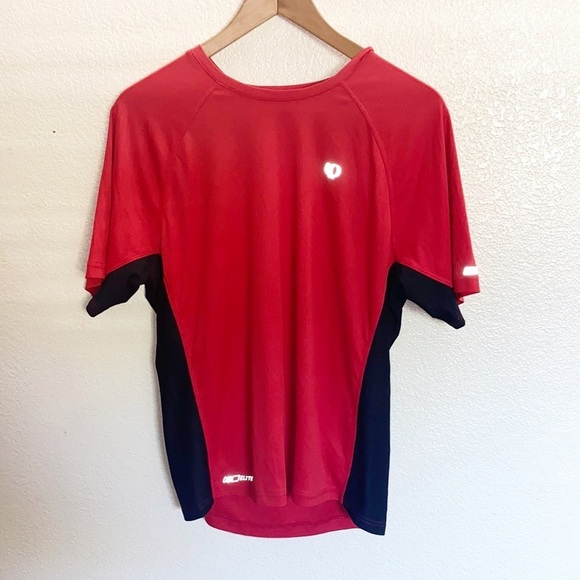 Pearl Izumi Red Black Short Sleeve Active Shirt - Picture 1 of 12